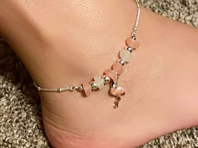 Sea Glass Flamingo Anklet Ankle Bracelet